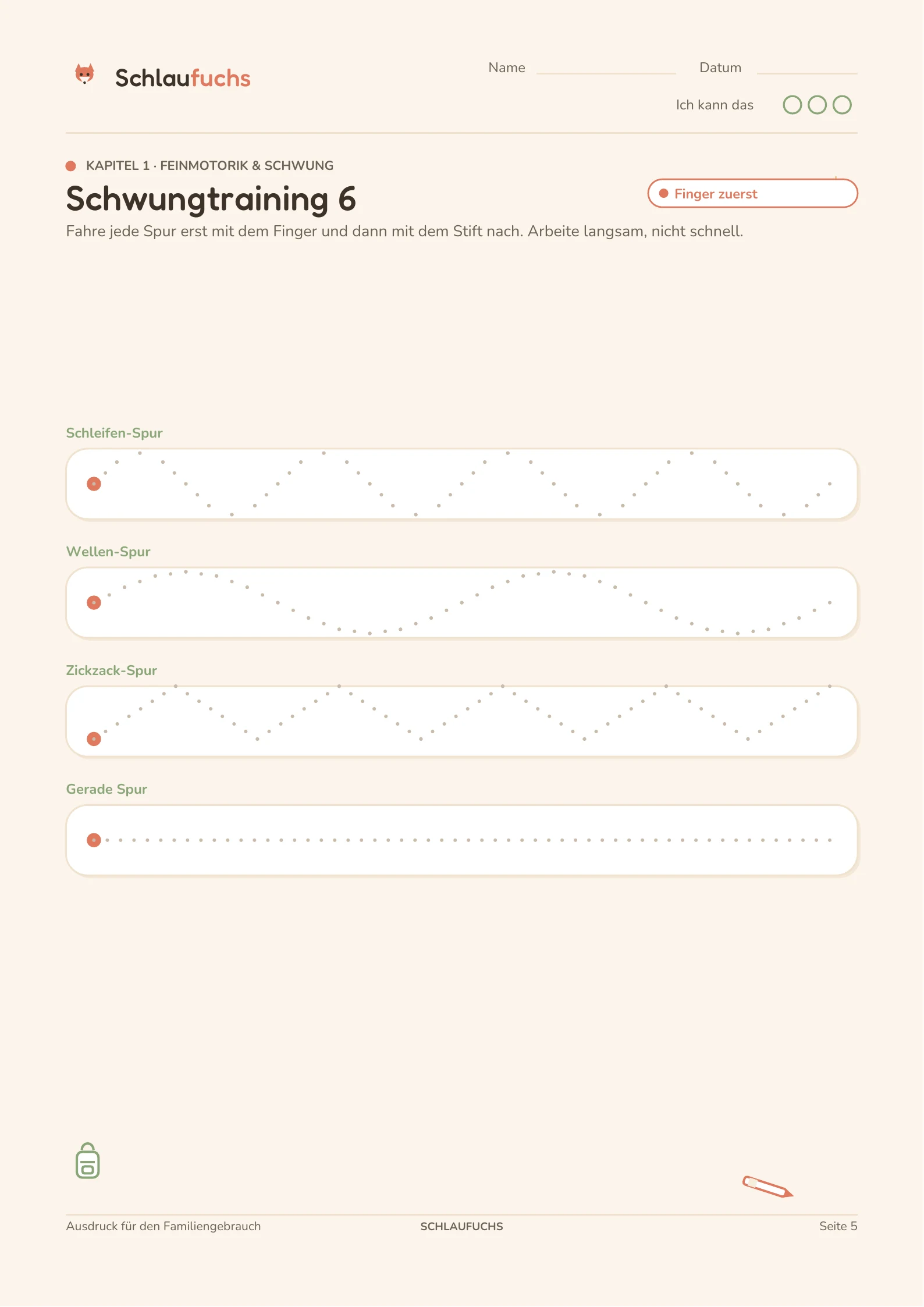 Echte Übungsseite Schwungtraining 6